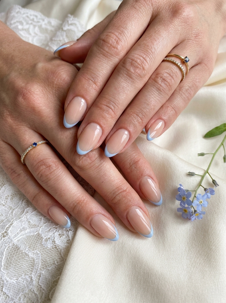 Ivory Lace Outline Nails